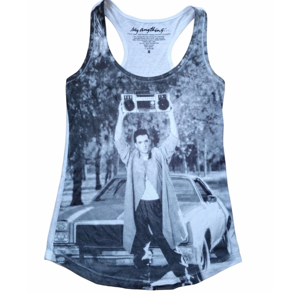 Say Anything 80's Boombox Retro Graphic Movie Tank Top